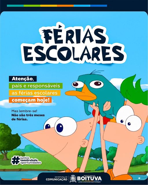 FÉRIAS ESCOLARES DA REDE MUNICIPAL COMEÇAM HOJE!