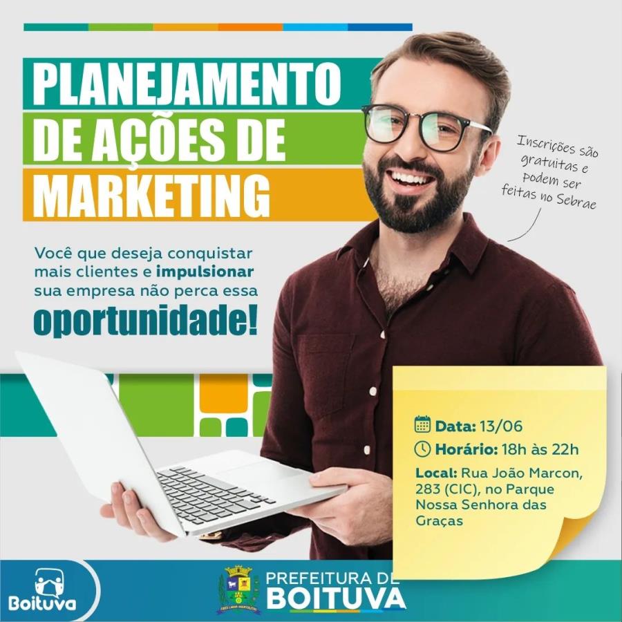 CURSO GRATUITO DE PLANEJAMENTO DE AÇÕES DE MARKETING PARA IMPULSIONAR A SUA EMPRESA