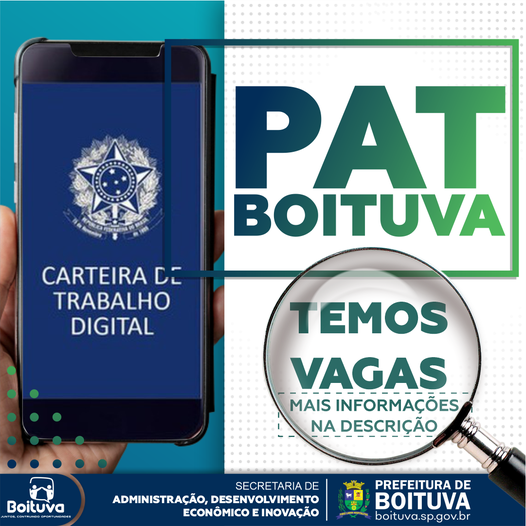 VAGAS DISPONÍVEIS NO PAT DE BOITUVA (03/12)