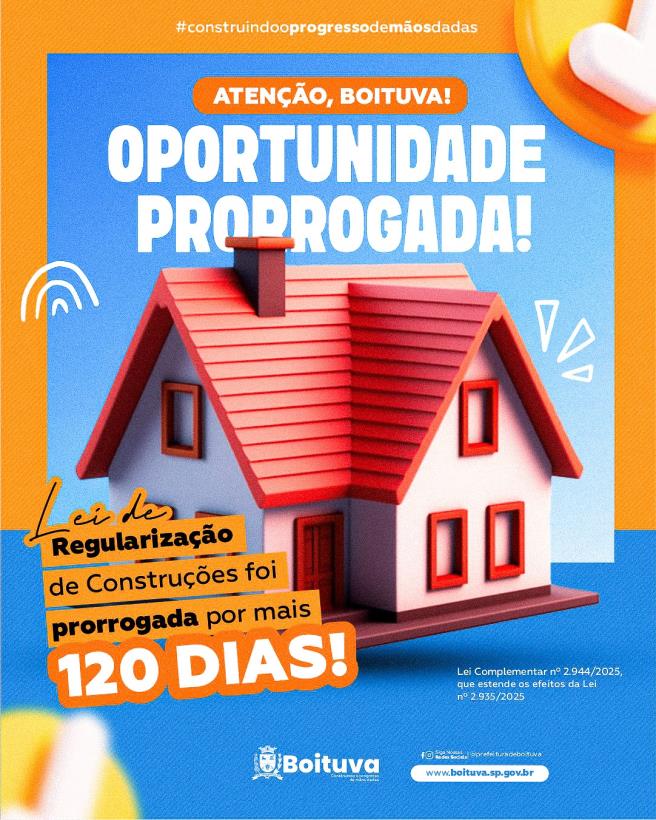 ATENÇÃO, BOITUVA! OPORTUNIDADE PRORROGADA!