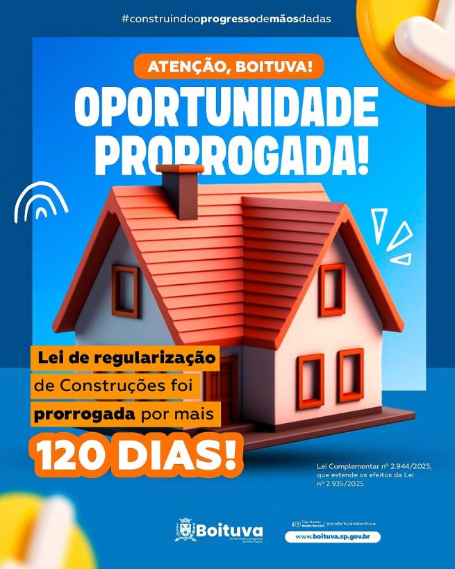 ATENÇÃO, BOITUVA! COMECE O ANO COM O SEU IMÓVEL REGULARIZADO