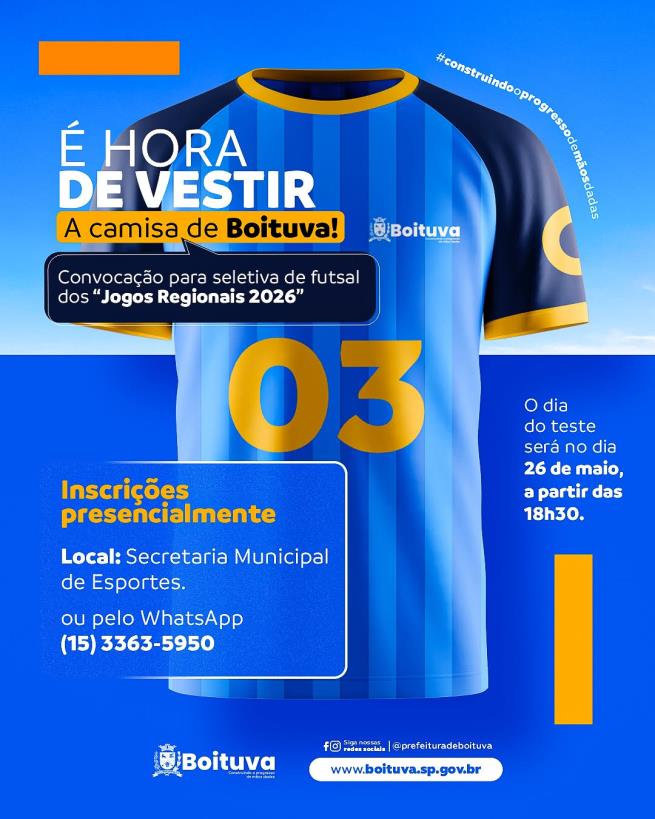 É HORA DE VESTIR A CAMISA DE BOITUVA!