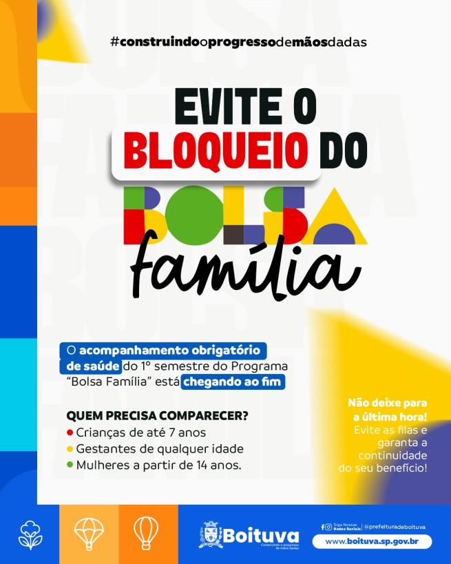 EVITE O BLOQUEIO DO SEU BOLSA FAMÍLIA!