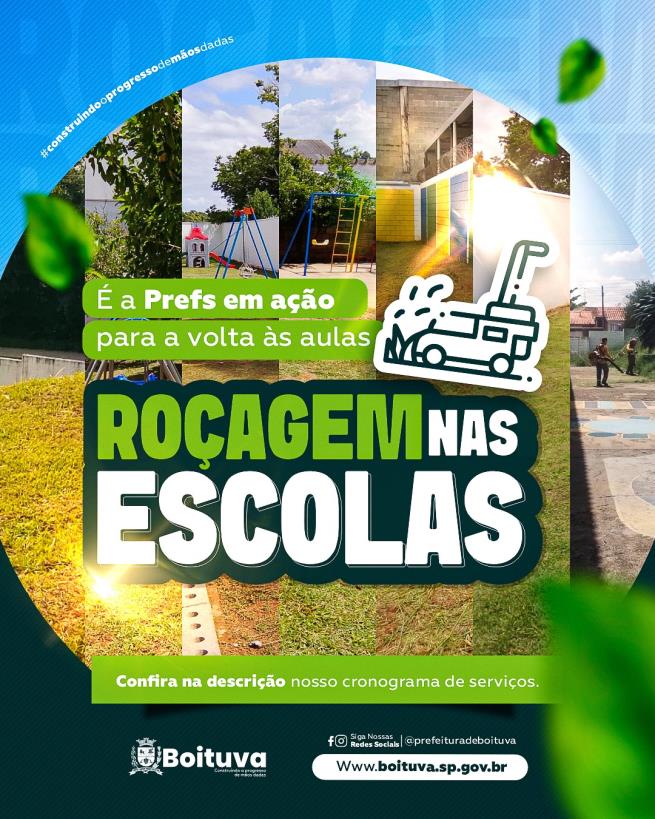 ESCOLAS MUNICIPAIS RECEBEM ROÇAGEM PARA A VOLTA ÀS AULAS