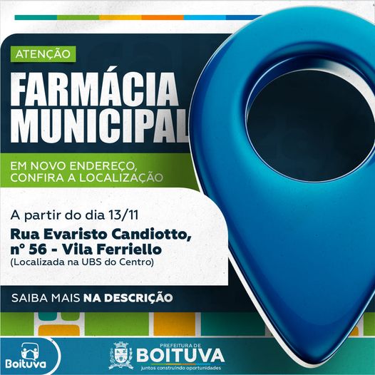 FARMÁCIA MUNICIPAL EM NOVO ENDEREÇO