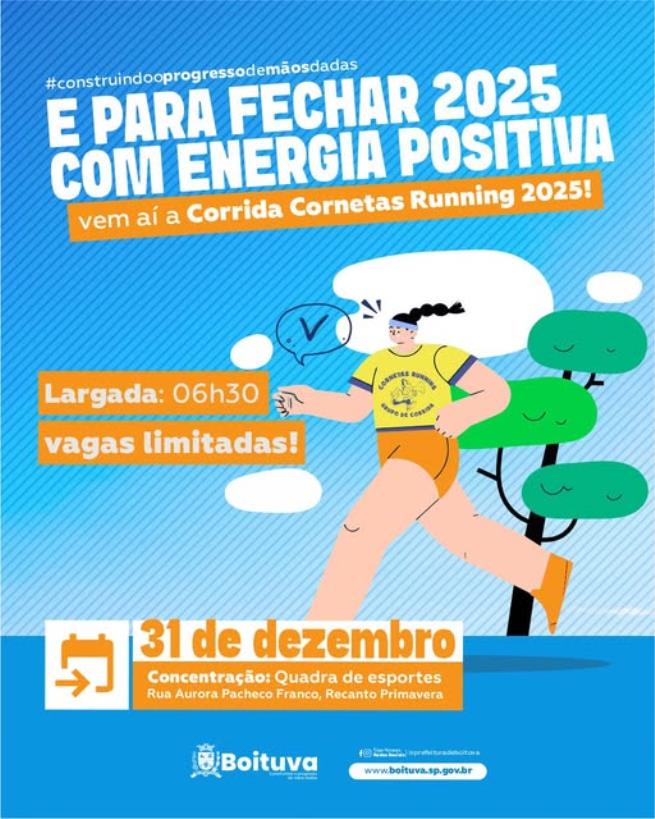 CORRIDA CORNETAS RUNNING 2025 ACONTECE EM 31 DE DEZEMBRO