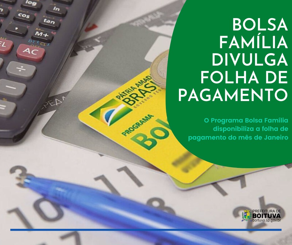 FOLHA DE PAGAMENTO DOS BENEFICIÁRIOS DO BOLSA FAMÍLIA