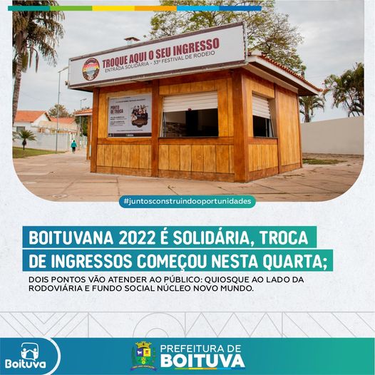 BOITUVANA 2022 É SOLIDÁRIA | TROCA DE INGRESSOS COMEÇOU NESTA QUARTA-FEIRA; DOIS PONTOS ESTÃO DISPONÍVEIS