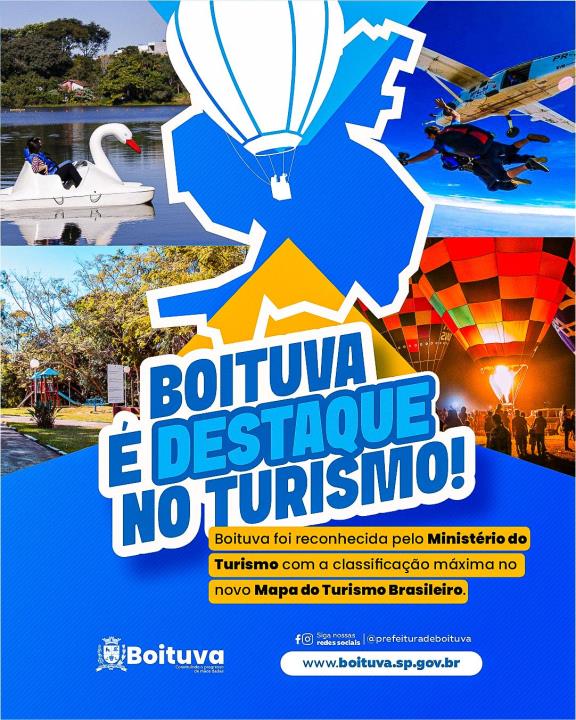BOITUVA É DESTAQUE NO TURISMO NACIONAL!
