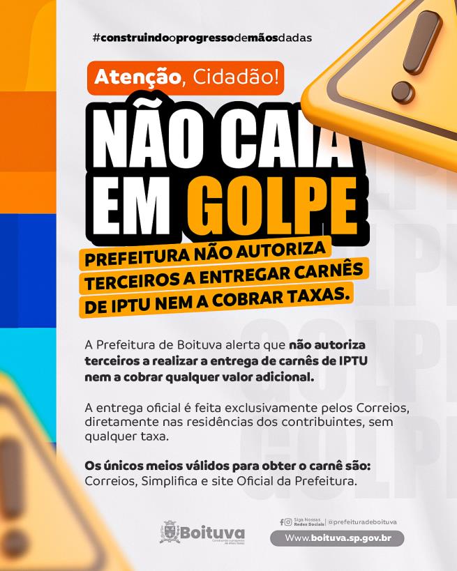 ATENÇÃO, CIDADÃO! NÃO CAIA EM GOLPE