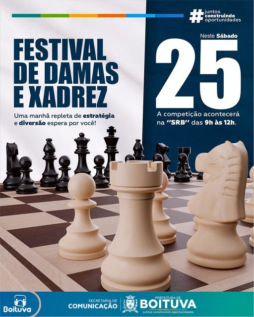 FESTIVAL “DAMAS E XADREZ” NESTE SÁBADO, 25; Uma manhã repleta de