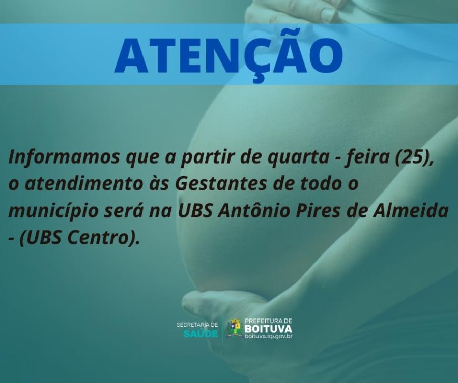 Comunicado da Secretaria de Saúde para as gestantes do município