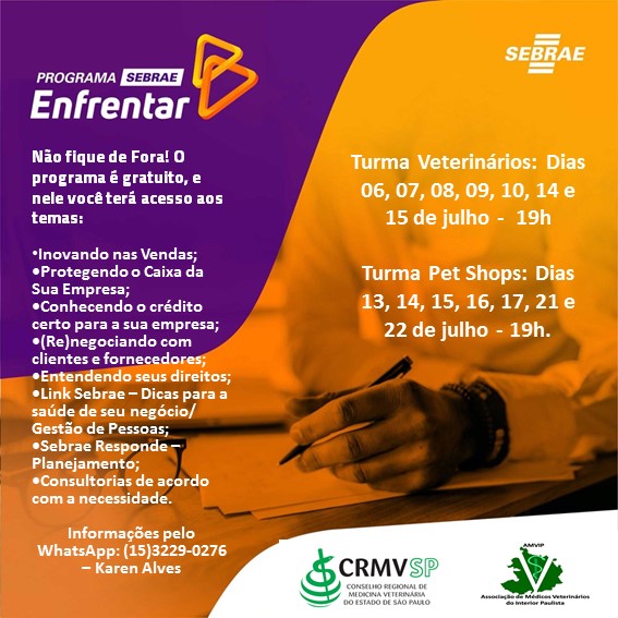 Sebrae promove encontros do Programa Enfrentar para médicos veterinários e pet shops
