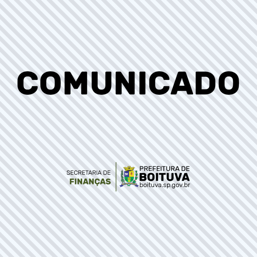 COMUNICADO - Pagamento antecipado