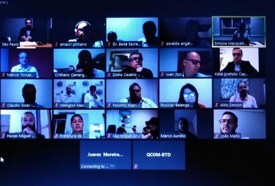 Gestão Municipal participa de videoconferência para debater medidas de contenção da Covid-19