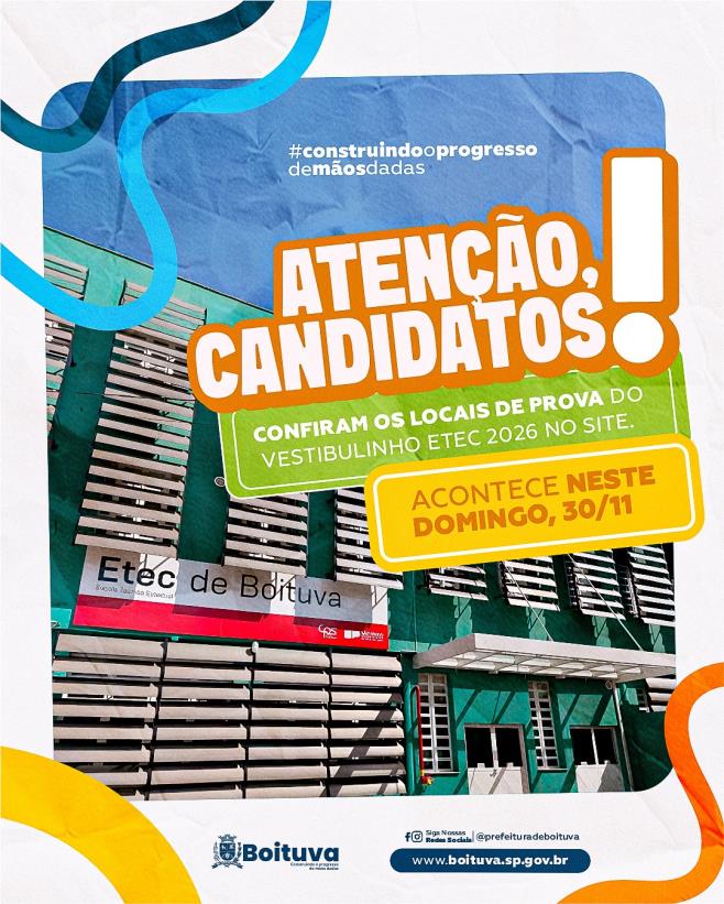 ATENÇÃO, CANDIDATOS!