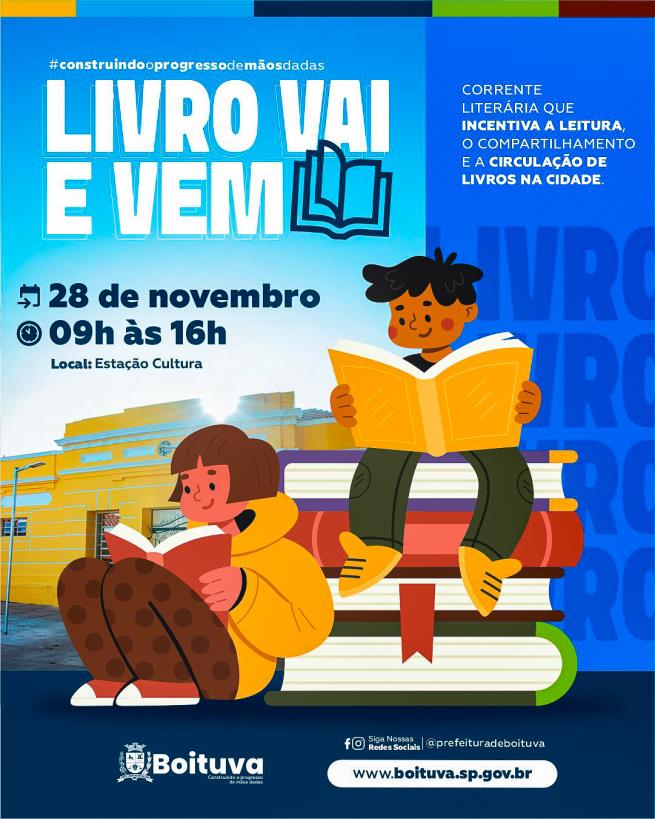 SEXTA-FEIRA, DIA 28, O “LIVRO VAI E VEM” ESTÁ DE VOLTA!