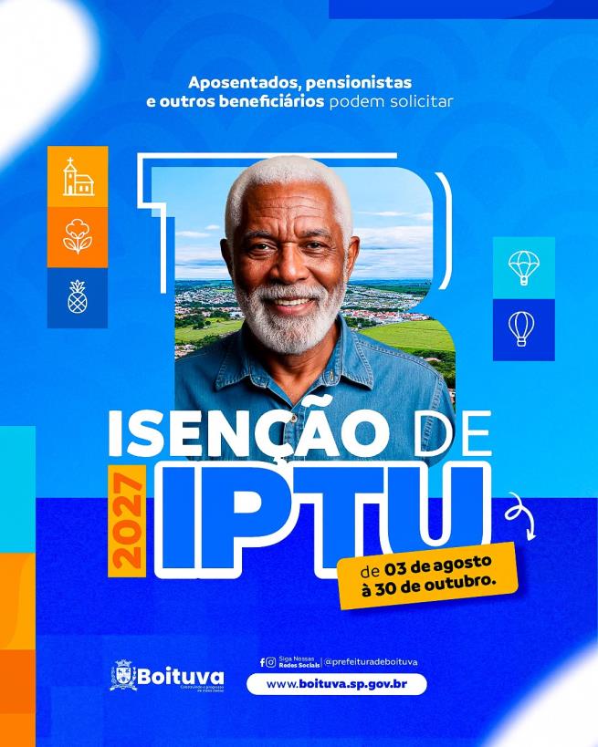 ISENÇÃO DE IPTU 2027