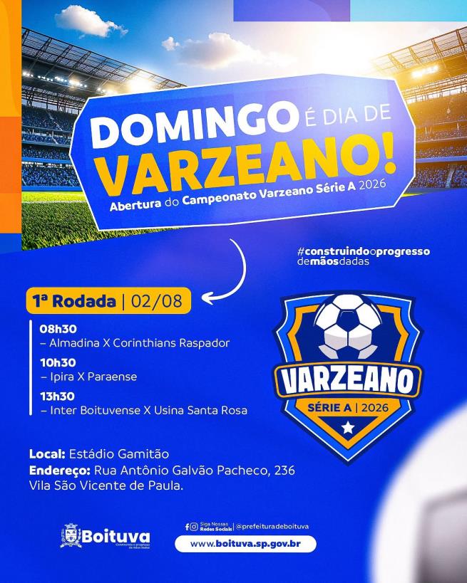 DOMINGO É DIA DE VARZEANO!