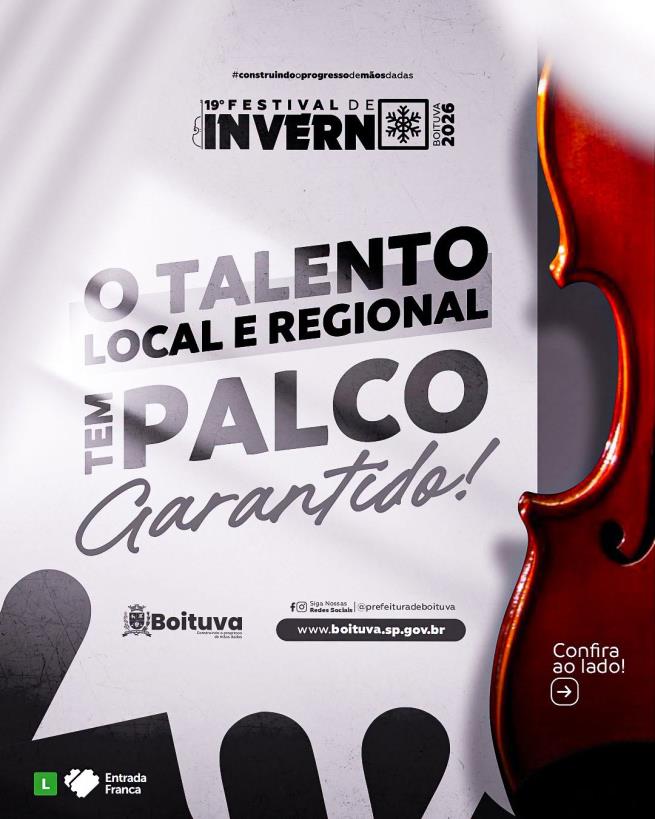 O TALENTO LOCAL E REGIONAL NO 19º FESTIVAL DE INVERNO!