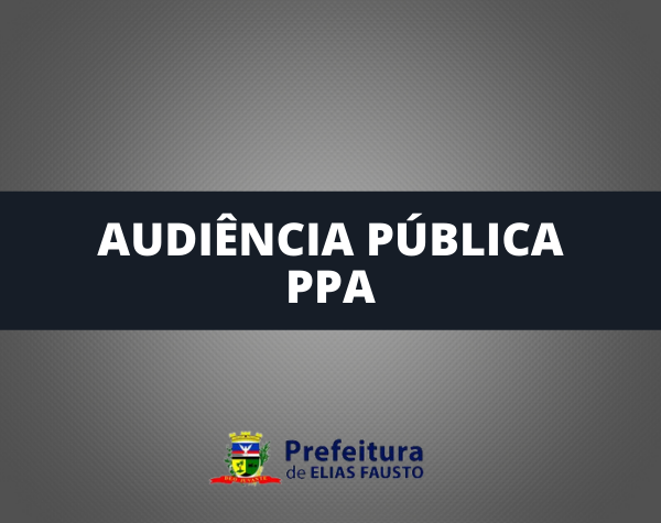 Audiência Pública - Plano Plurianual