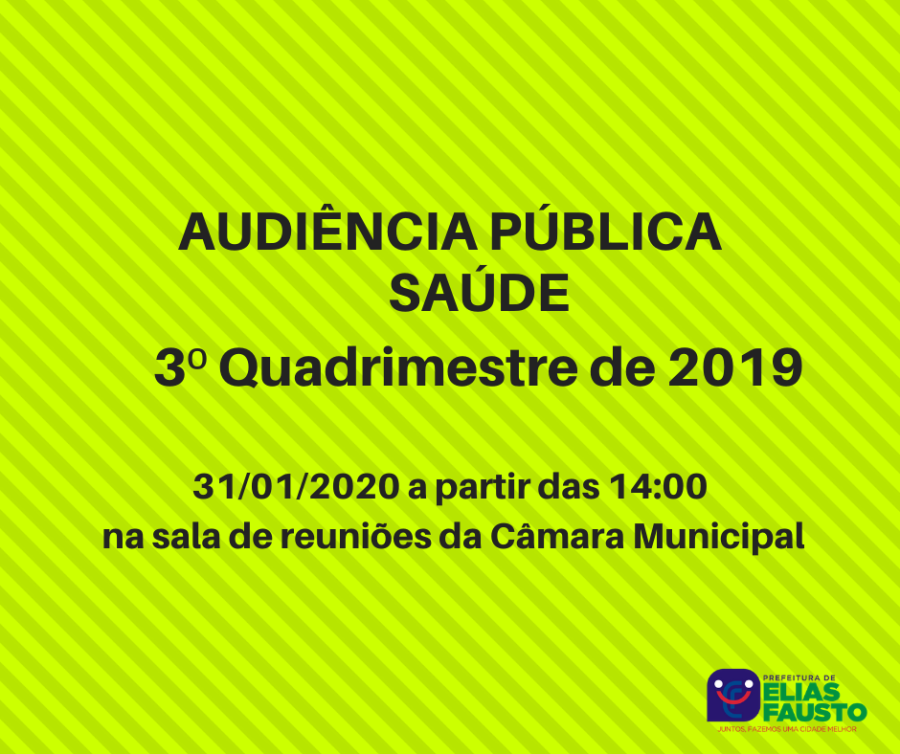 Audiência Pública da Saúde - Terceiro Quadrimestre de 2019