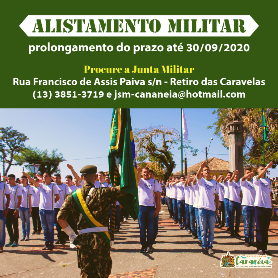 Alistamento para Serviço Militar é prorrogado até setembro