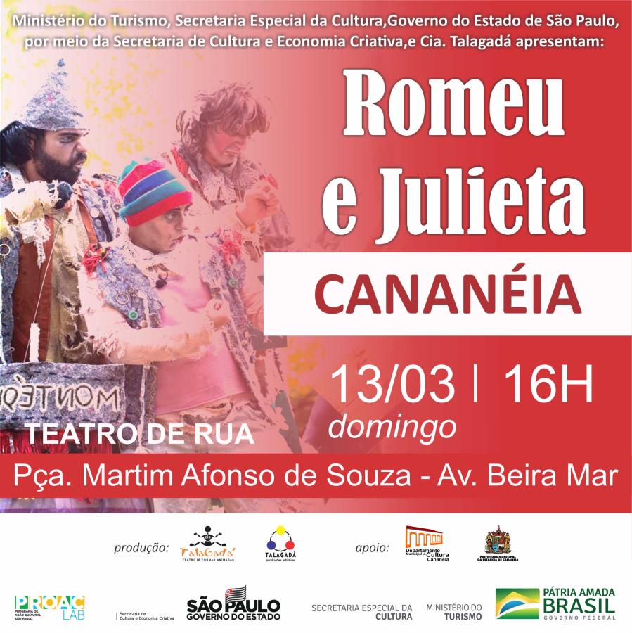 Cananéia recebe a peça “Romeu e Julieta”, com a Cia. Talagadá