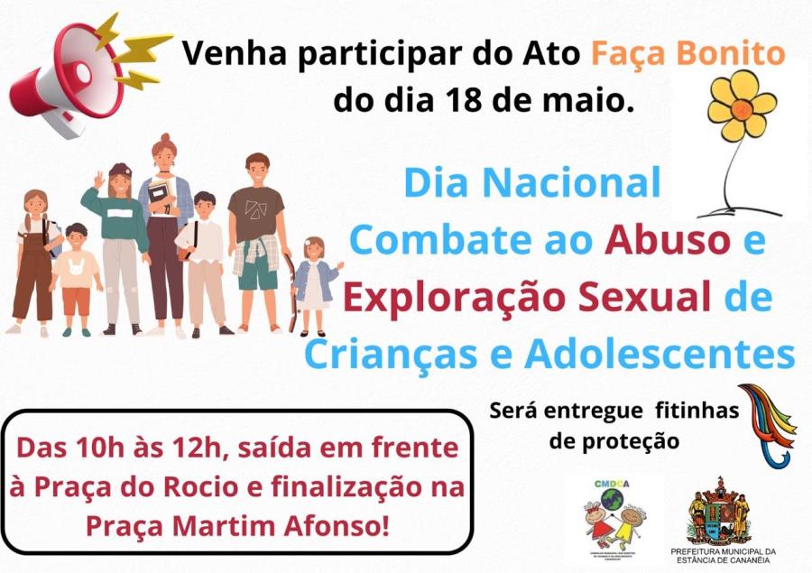 CMDCA - Dia Nacional de Combate ao Abuso e Exploração Sexual de Crianças e Adolescentes
