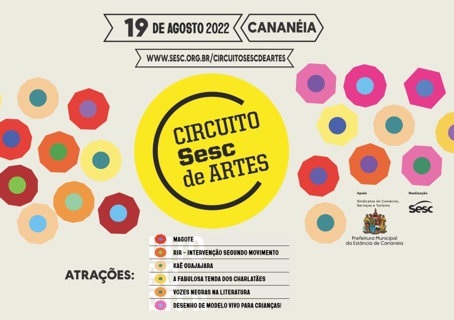 O Circuito Sesc de Artes estará em Cananéia neste final de semana!