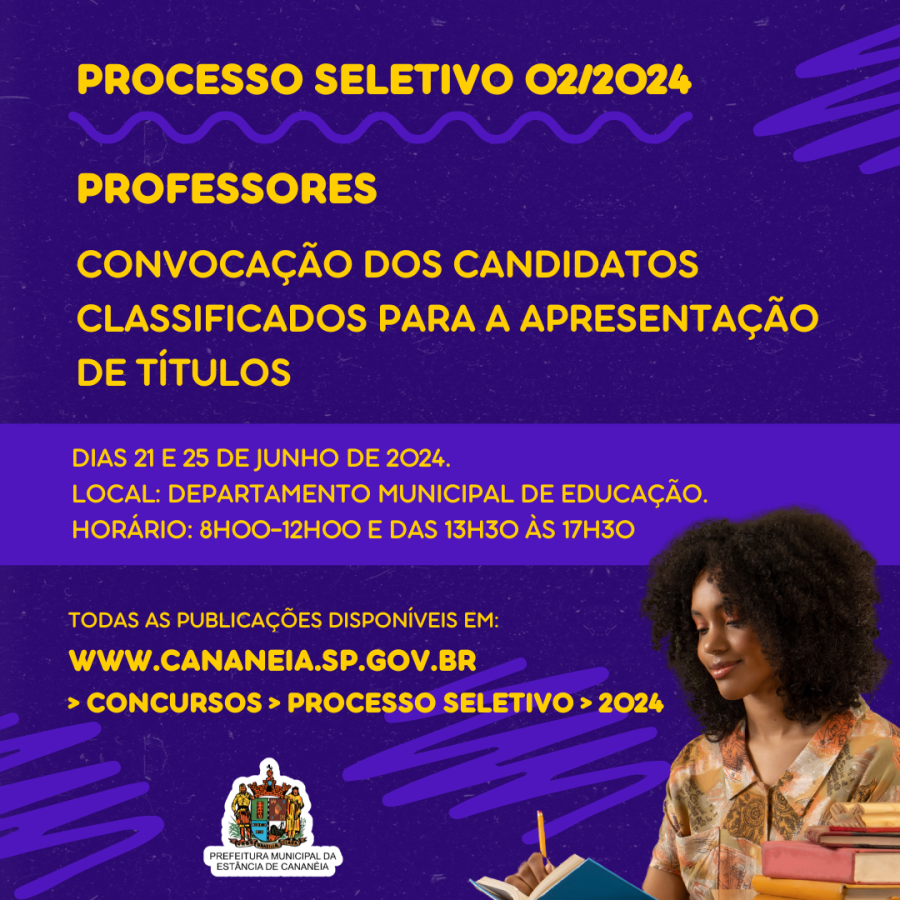 EDUCAÇÃO - PROVA DE TÍTULOS - PROCESSO SELETIVO N.02/2024