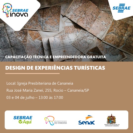 SEBRAE AQUI de Cananéia realiza curso denominado Design de Experiências Turísticas