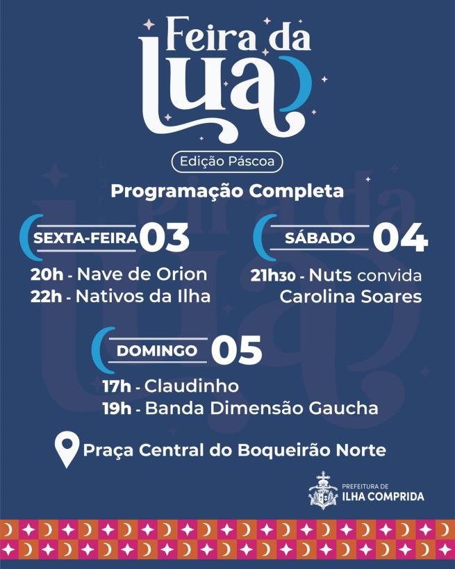 Prefeitura divulga shows da Feira da Lua: Edição Páscoa