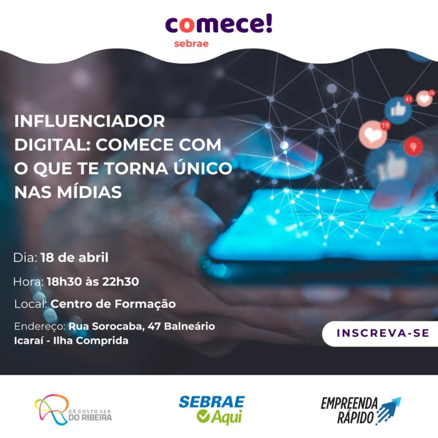 Centro de Formação da Ilha anuncia inscrições abertas para Curso Influenciador Digital