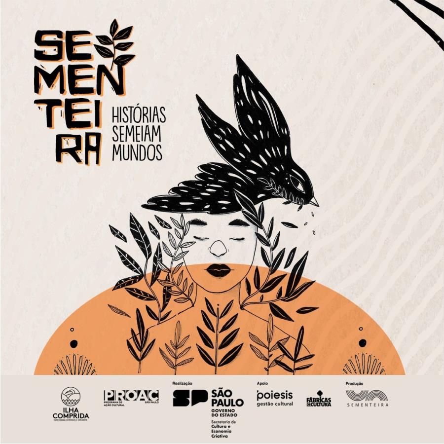 Cultura da Ilha convida o público para o espetáculo “Sementeira: Histórias semeiam” na terça 05/04, no Espaço Cultural Plínio Marcos