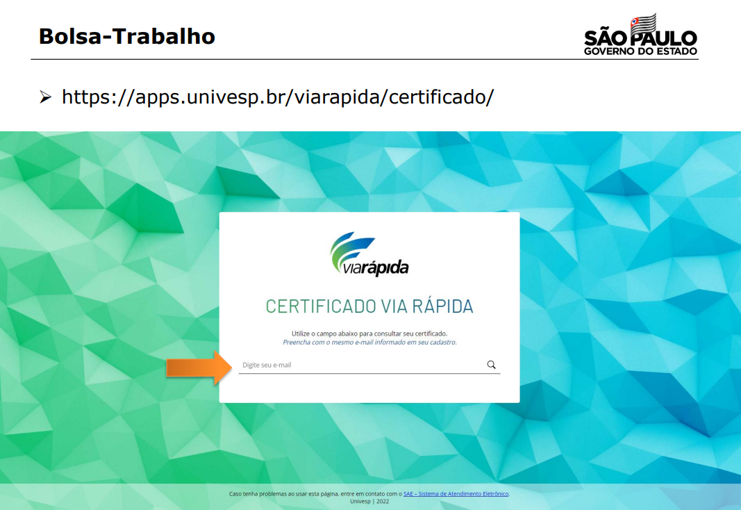 Concluintes do Programa Bolsa Trabalho - Convocação 01/2021 podem acessar certificado on line