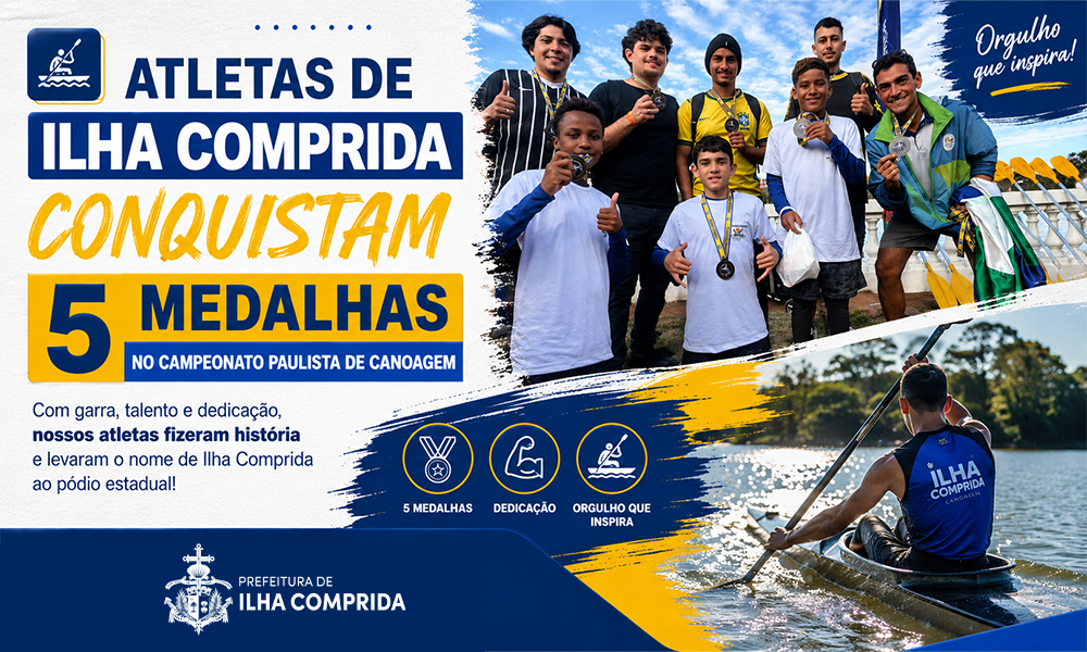Atletas de Ilha Comprida conquistam cinco medalhas no Campeonato Paulista de Canoagem