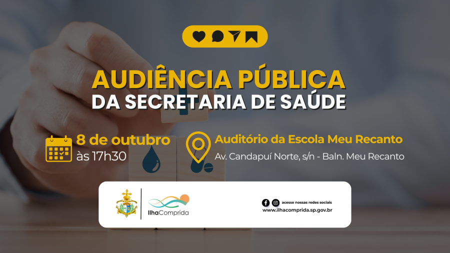 Secretaria de Saúde altera data da Audiência Pública para 8 de outubro