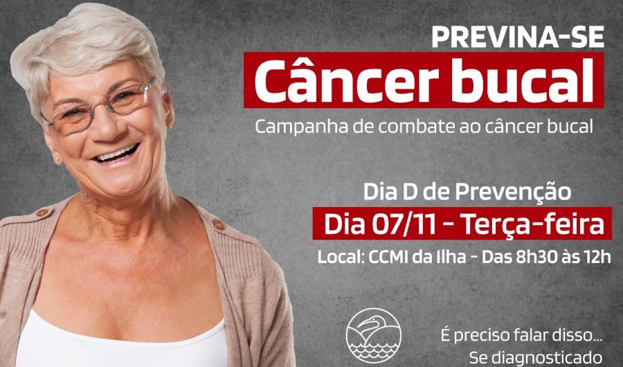 Se você tem mais de 60 anos, participe do Dia D de Prevenção ao Câncer Bucal com a realização de exames preventivos nesta terça 07/11, no CCMI