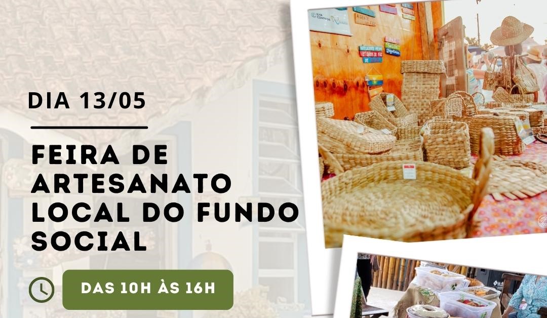 Feira de Artesanato local do Fundo Social acontece neste sábado 13/05, na Vila de Pedrinhas
