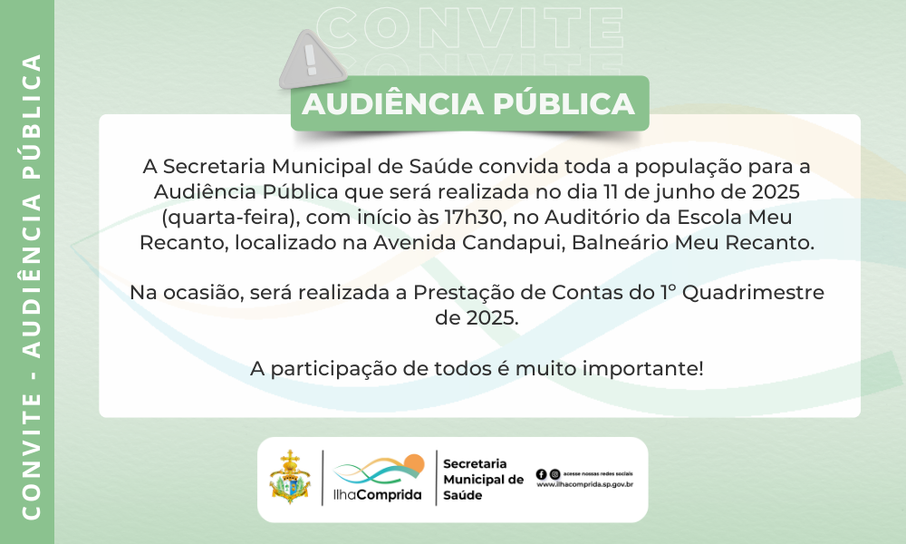 Audiência Pública, Prestação de Contas do 1º Quadrimestre de 2025.