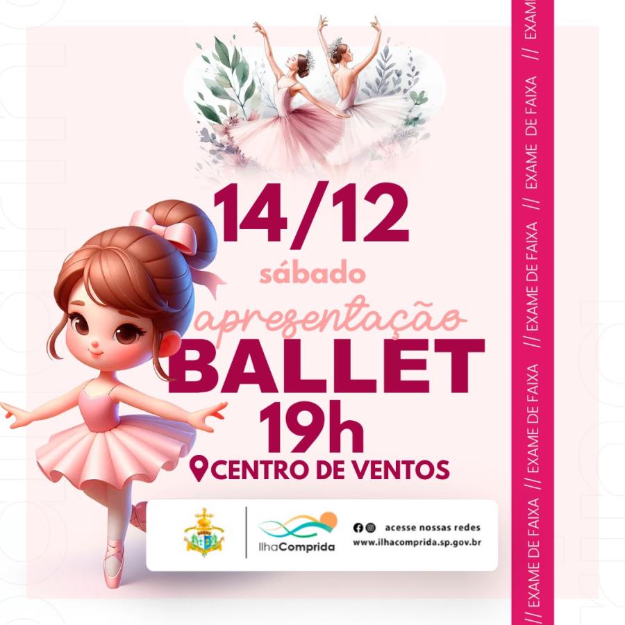 Cultura convida para apresentação de Ballet no sábado 14.12