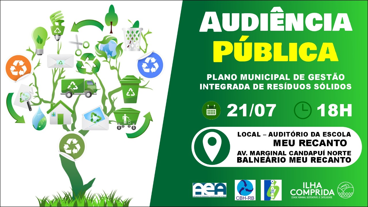 Município convida para Audiência Pública com o tema "Plano Municipal de Gestão Integrada de Residuos Sólidos"