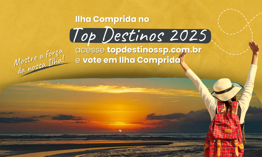 Ilha Comprida concorre ao Prêmio Top Destinos Turísticos 2025 em três categorias