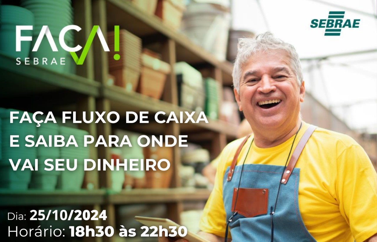 Estão abertas as inscrições para o curso "Faça Fluxo de Caixa e Saiba Para Onde Vai Seu Dinheiro"!