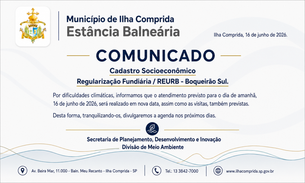 Atendimento de Regularização Fundiária será remarcado devido às condições climáticas