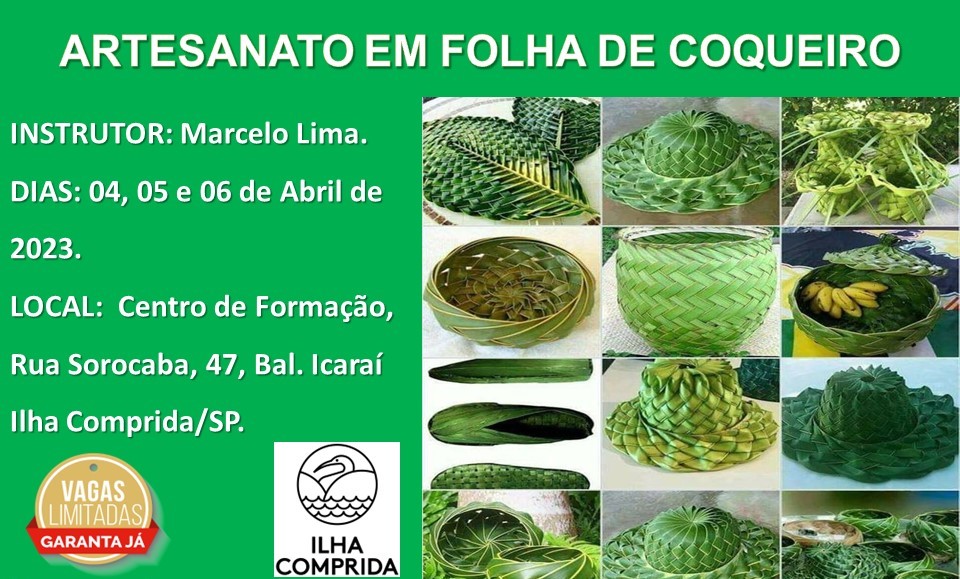 Centro de Formação Profissional da Ilha anuncia abertura das inscrições para Curso de Artesanato em Folha de Coqueiro
