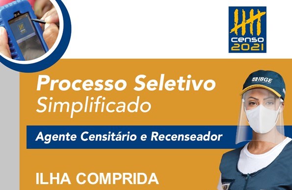 IBGE abre 20 vagas temporárias para trabalhar no censo 2021 na Ilha Comprida