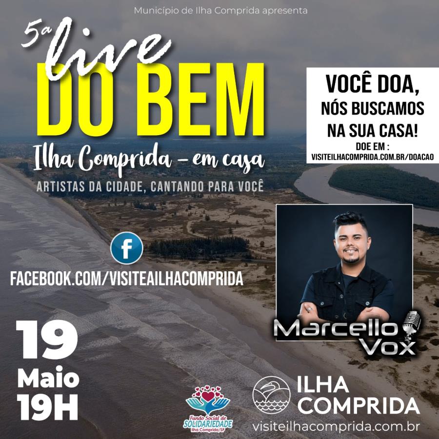 Live do Bem apresenta hoje 19/05 show com Marcello Vox 