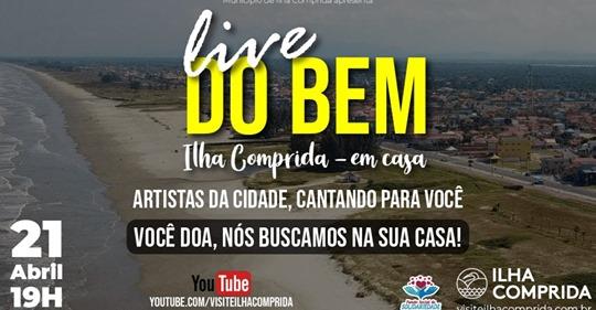 Hoje 21/04, às 19h, tem Live do Bem com shows de artistas locais